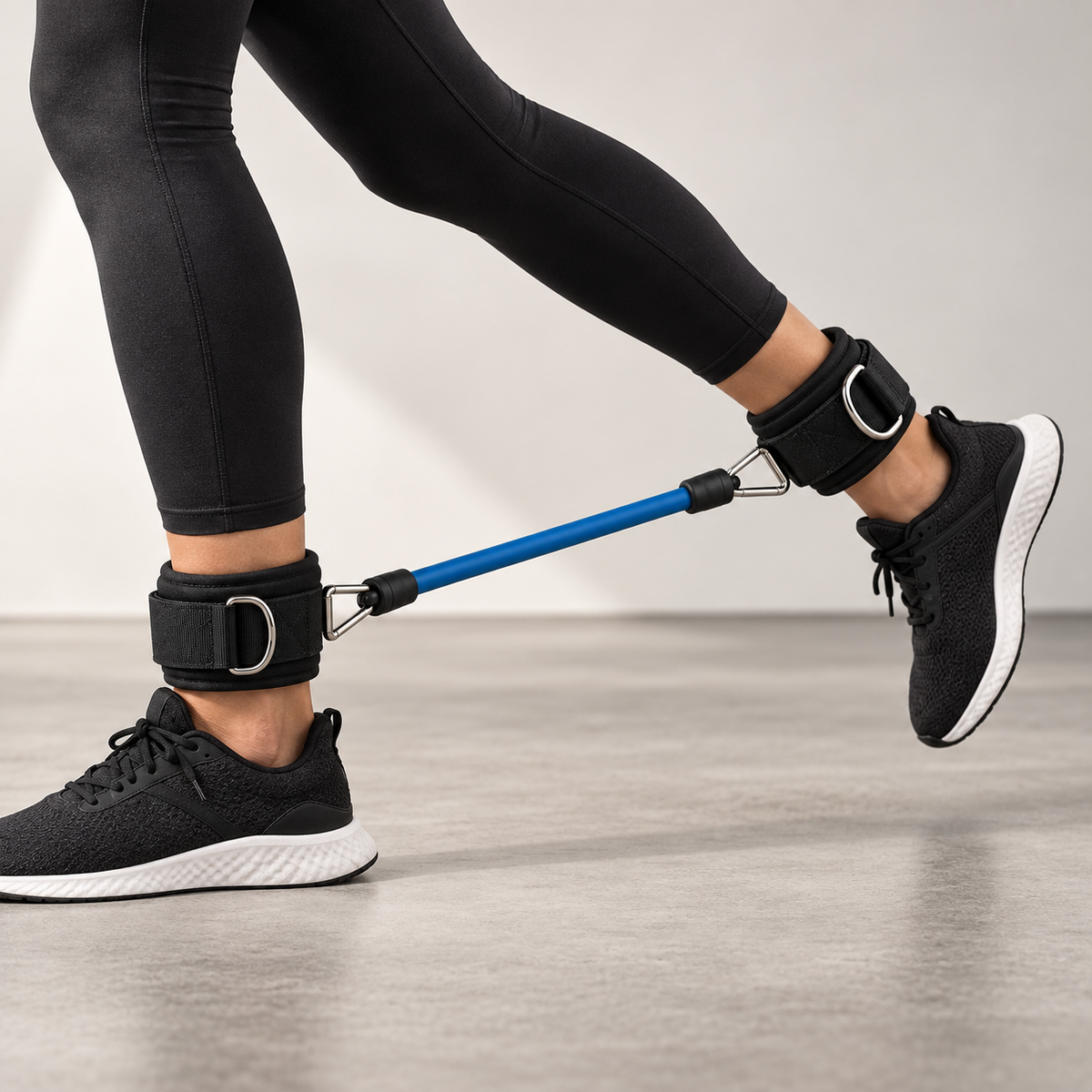 MotionBar Ankle Resistance Trainer in use for lower-body resistance training