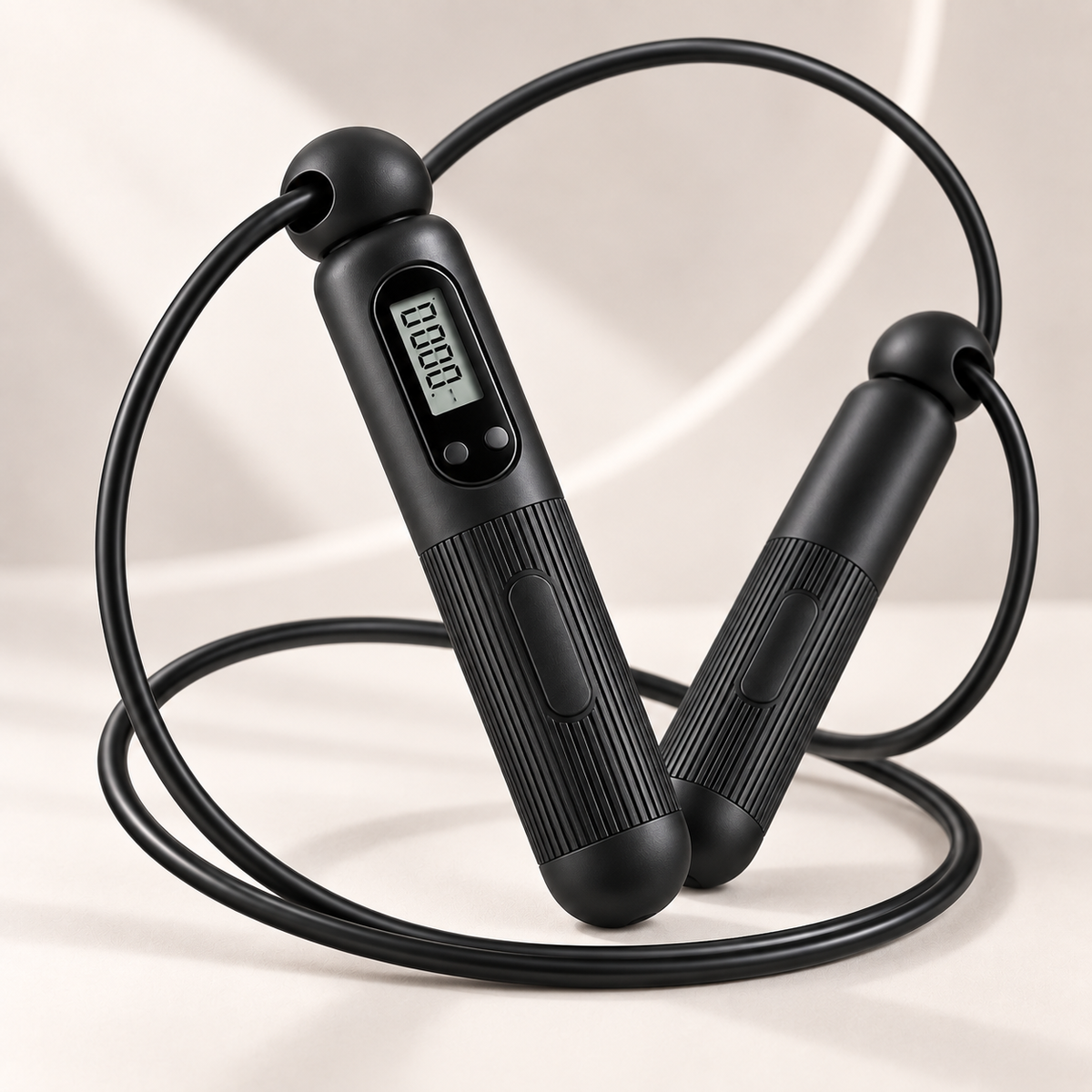 MotionBar Smart Speed Rope black handles and digital counter