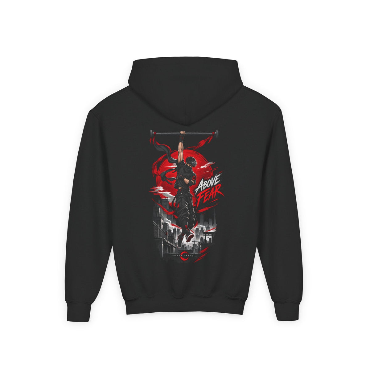 Above Fear Youth Boys Hoodie – originele kledingmockup