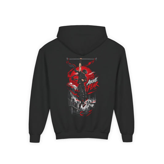 Above Fear Youth Boys Hoodie – originele kledingmockup