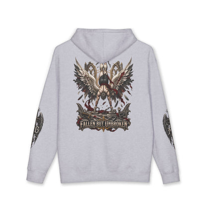 Fallen But Unbroken Men's Hoodie – kledingmockup 7