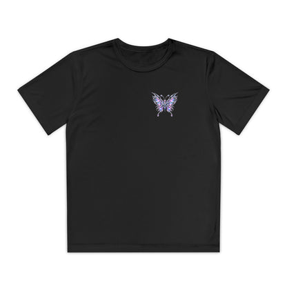 Chrome Butterfly Youth Girls T-Shirt – kledingmockup 1