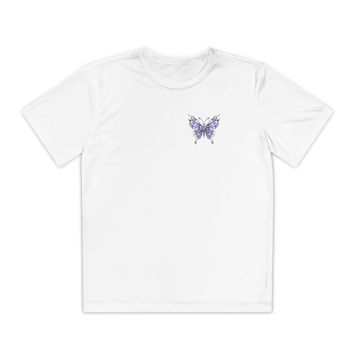 Chrome Butterfly Youth Girls T-Shirt – kledingmockup 3