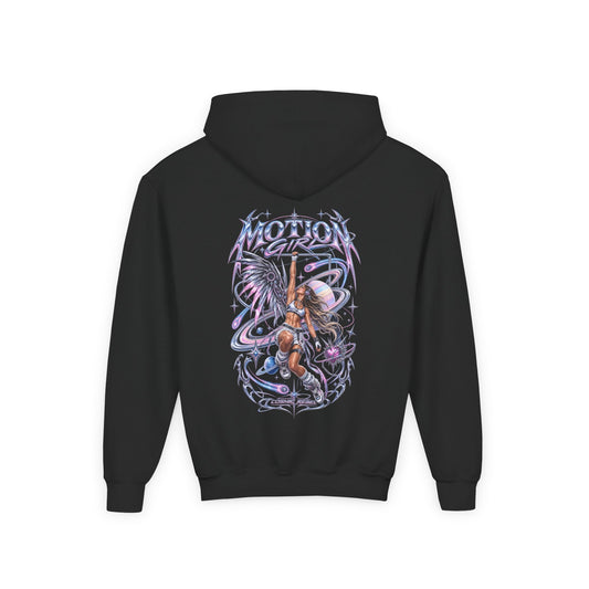 Cosmic Rebel Youth Girls Hoodie – kledingmockup 2