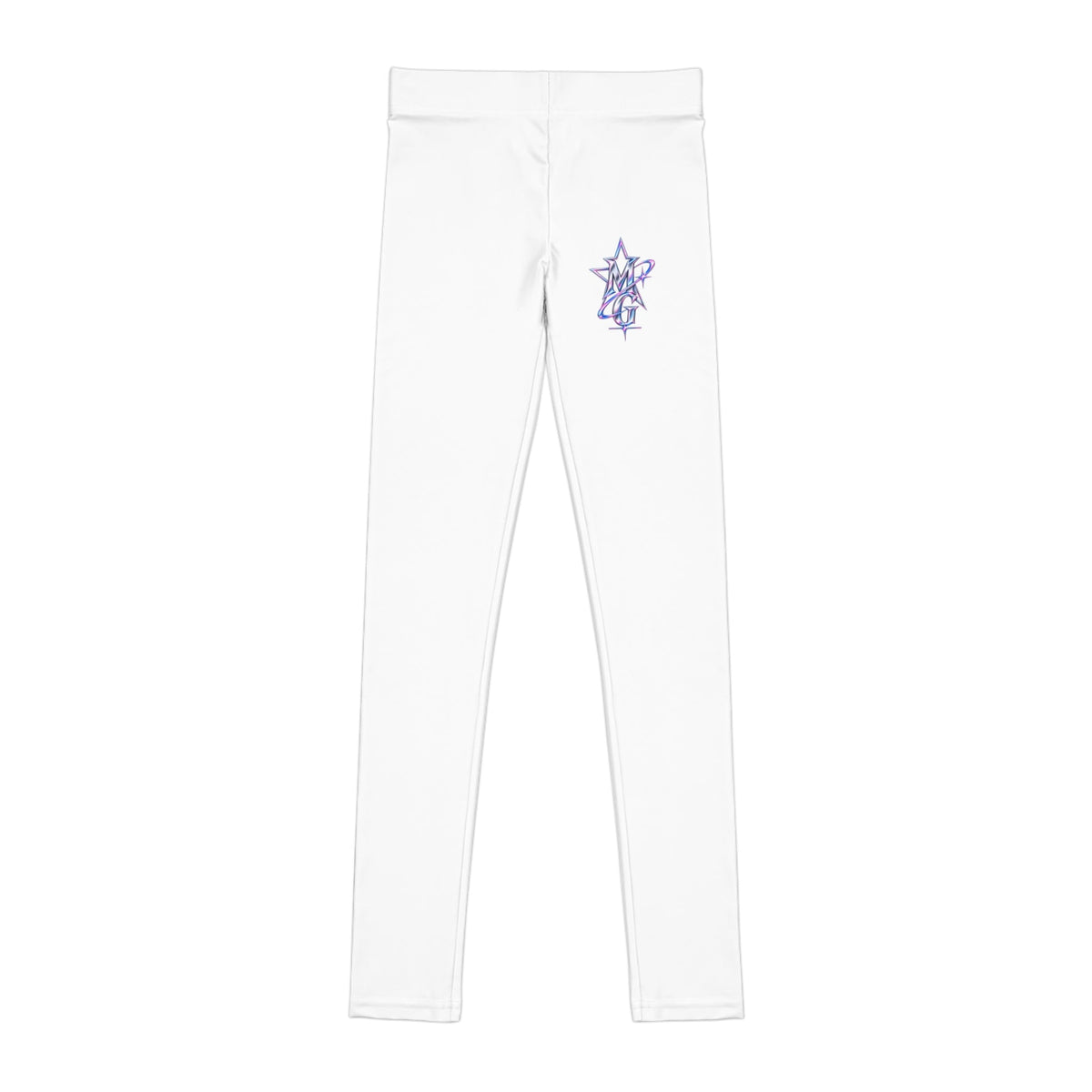Star Rider Youth Girls Leggings - White – kledingmockup 1
