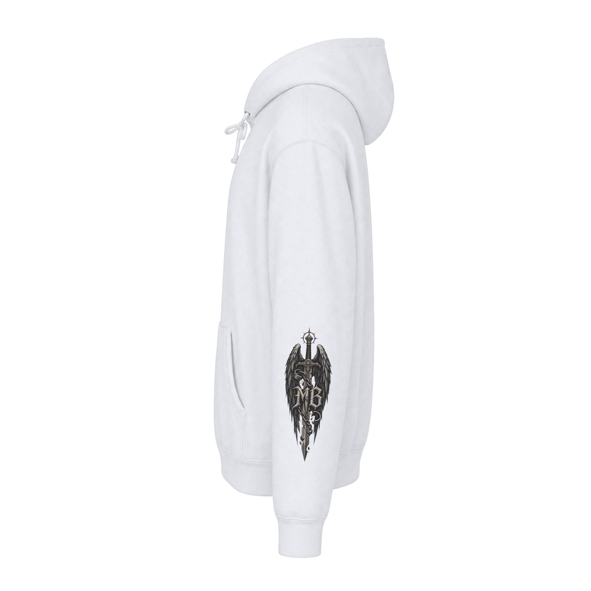 Fallen But Unbroken Men's Hoodie – kledingmockup 5