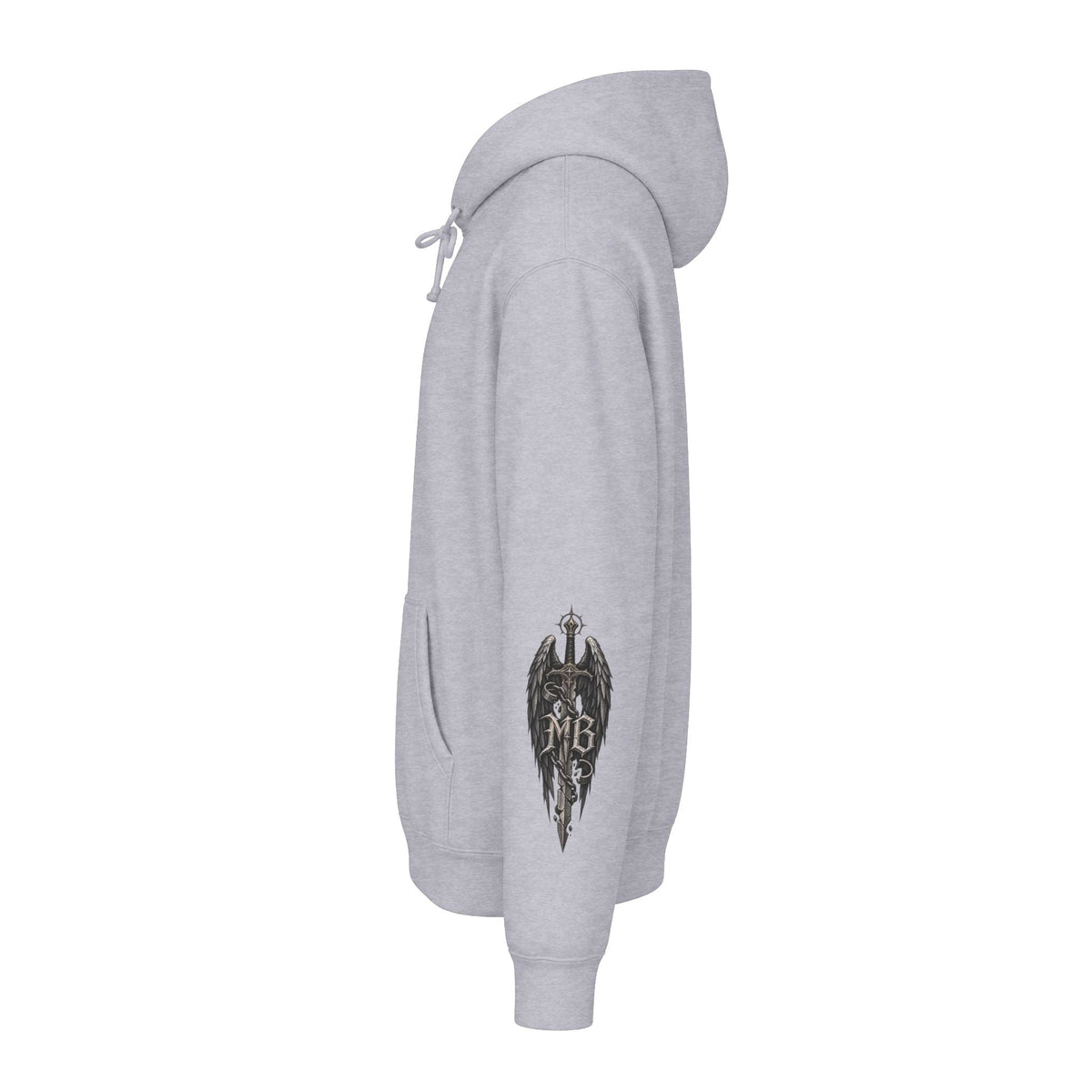 Fallen But Unbroken Men's Hoodie – kledingmockup 9