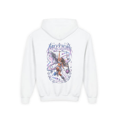 Cosmic Rebel Youth Girls Hoodie – kledingmockup 4