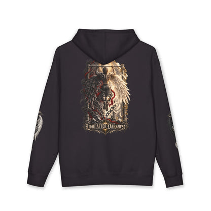 Light After Darkness Men's Hoodie – kledingmockup 2