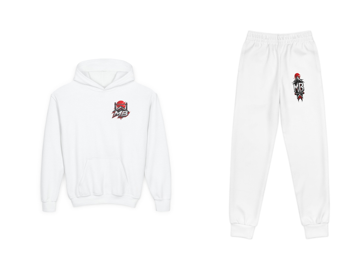 Above Fear Youth Boys Hoodie & Joggers Set – White – hoodie en jogger