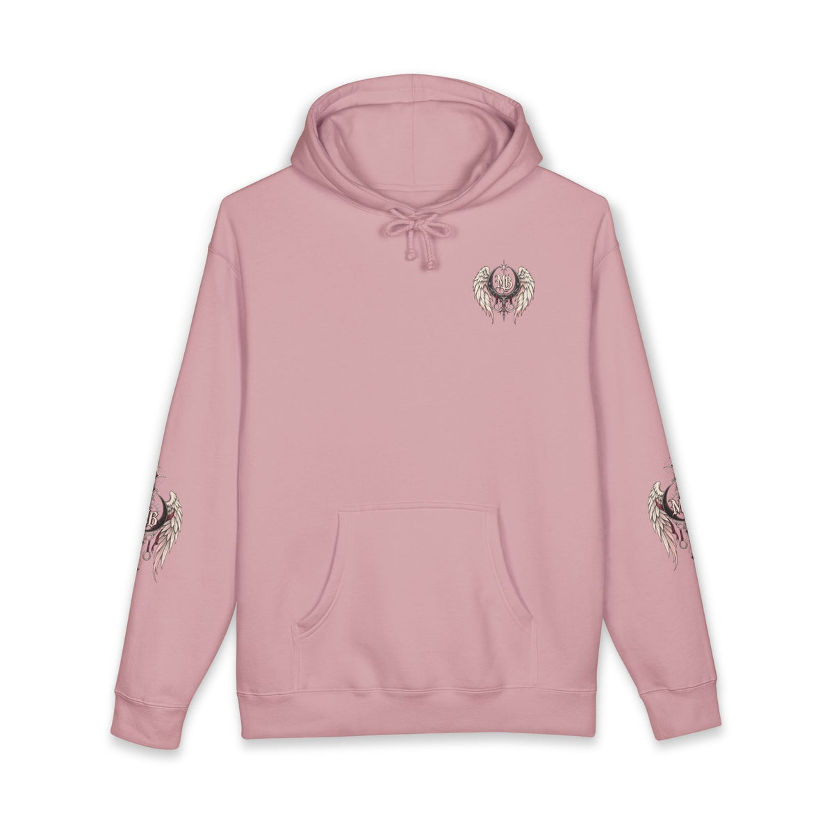 Angels Train In Darkness Women's Hoodie – Dusty Pink front – official Printify mockup