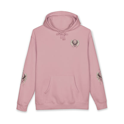 Angels Train In Darkness Women's Hoodie – Dusty Pink front – official Printify mockup