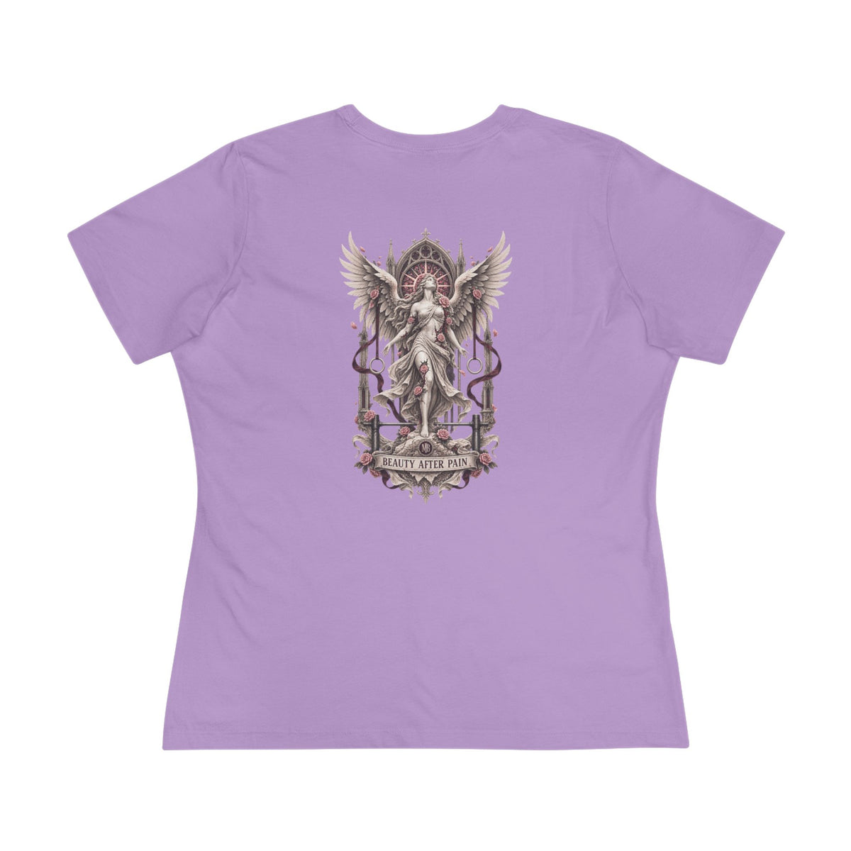 Beauty After Pain Women's T-Shirt – Dark Lavender back – official Printify mockup