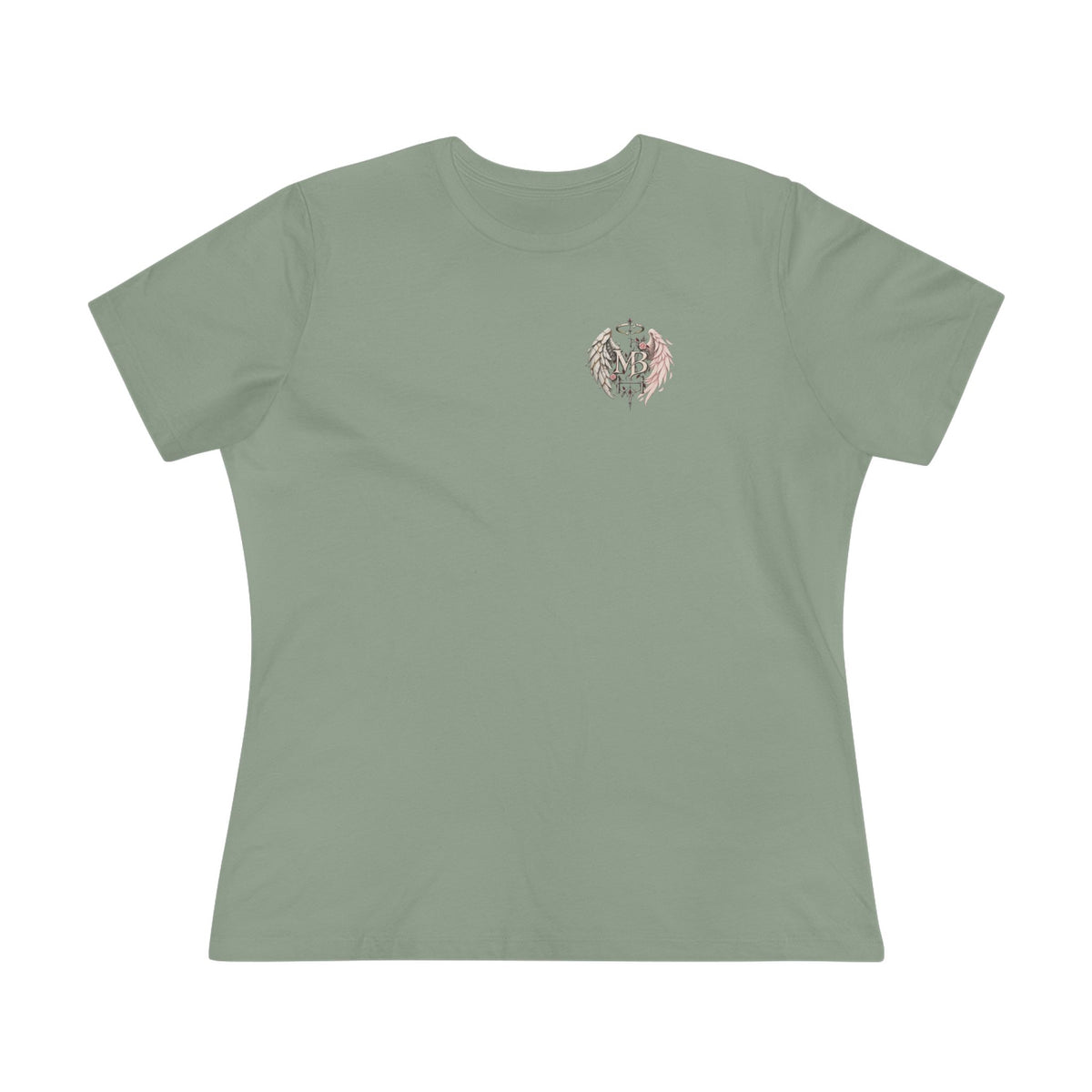 Born From Broken Wings Women's T-Shirt – Sage front – official Printify mockup