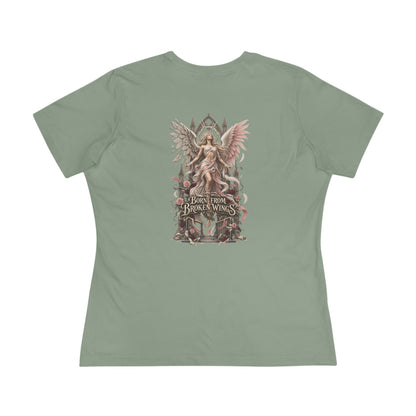 Born From Broken Wings Women's T-Shirt – Sage back – official Printify mockup