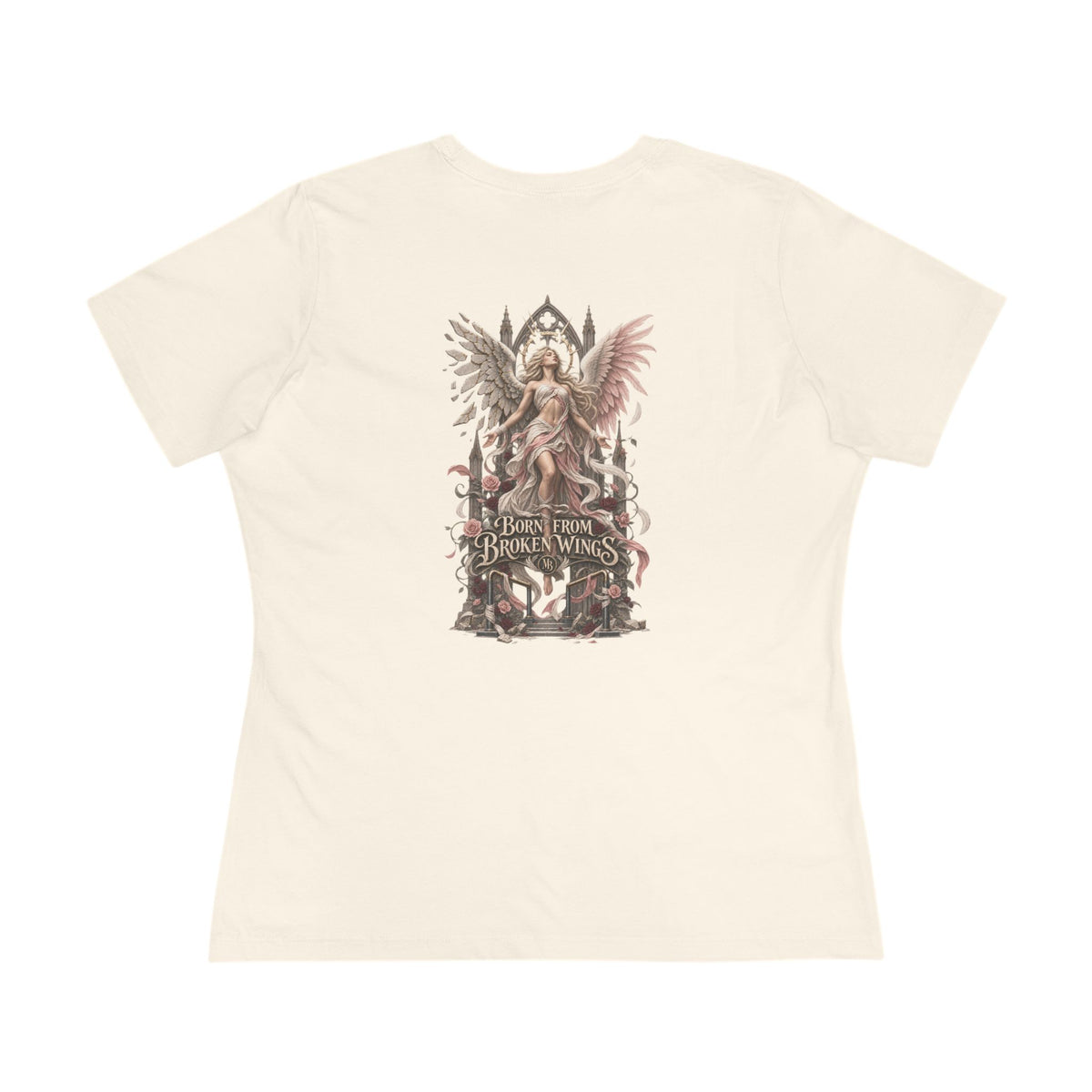 Born From Broken Wings Women's T-Shirt – Natural back – official Printify mockup