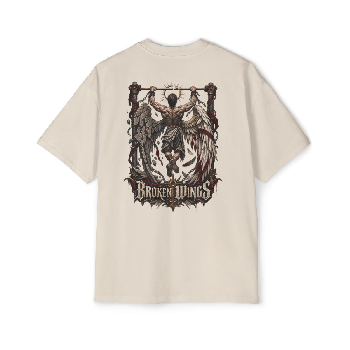 Broken Wings Men's T-Shirt – Ecru back – official Printify mockup
