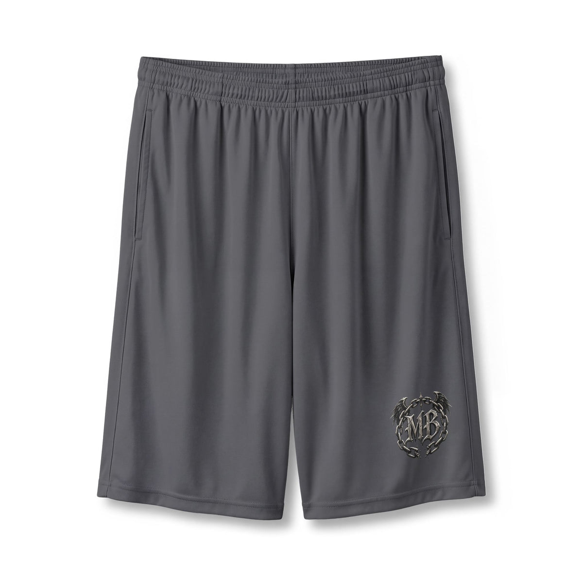 Chains Of The Fallen Men's Shorts – Graphite front – official Printify mockup