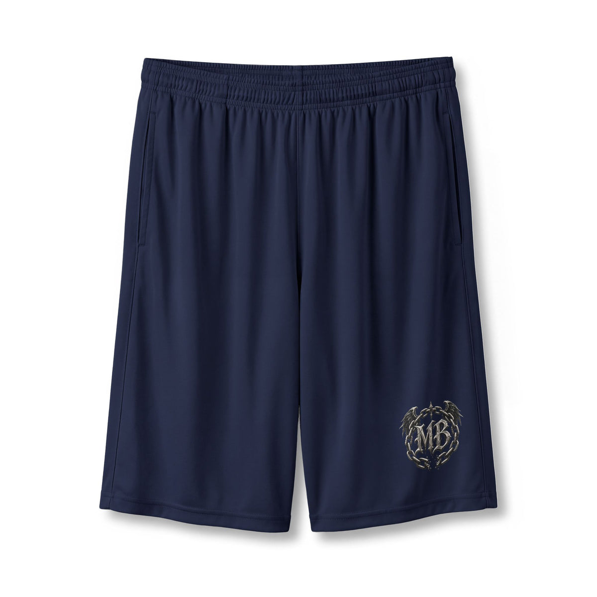 Chains Of The Fallen Men's Shorts – Navy front – official Printify mockup