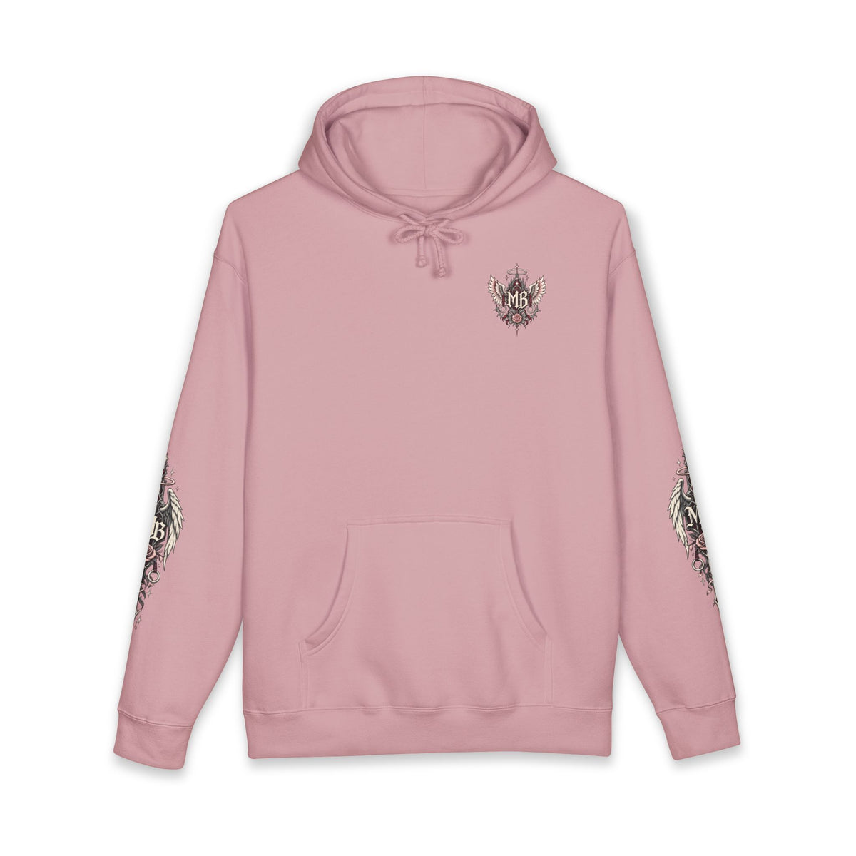 Divine Discipline Women's Hoodie – Dusty Pink front – official Printify mockup
