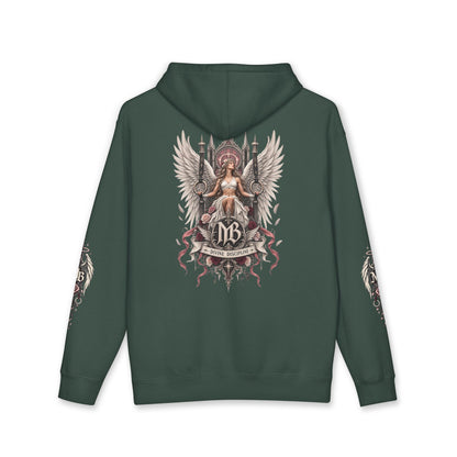 Divine Discipline Women's Hoodie – Alpine Green back – official Printify mockup