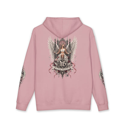 Divine Discipline Women's Hoodie – Dusty Pink back – official Printify mockup