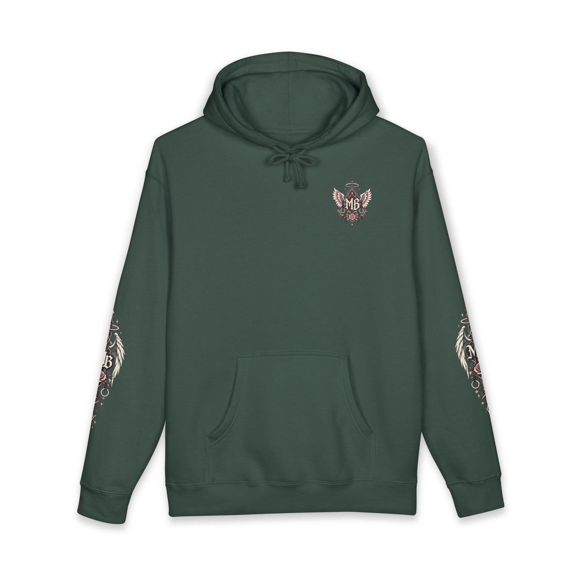 Divine Discipline Women's Hoodie – Alpine Green front – official Printify mockup