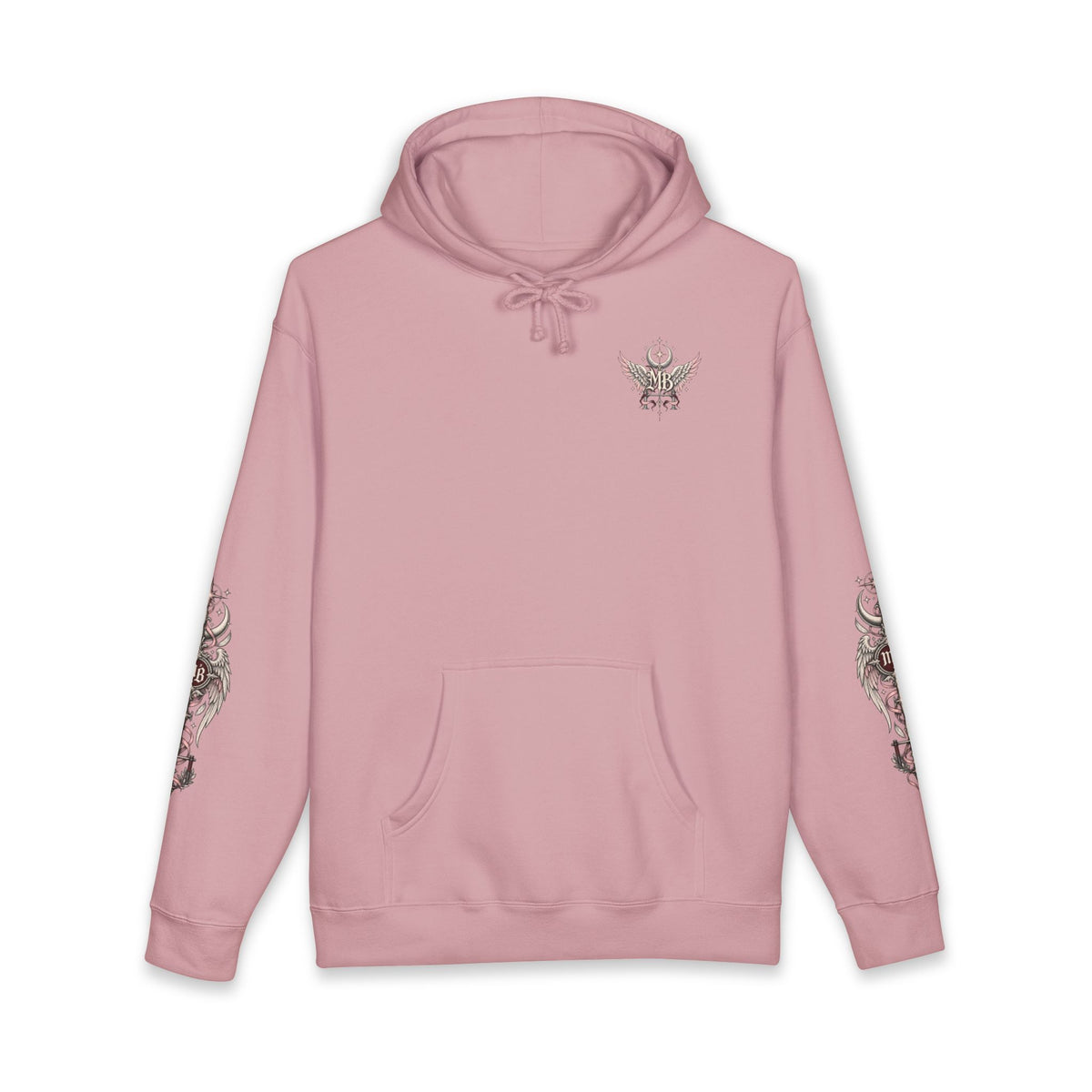 Heaven Knows My Strength Women's Hoodie – Dusty Pink front – official Printify mockup