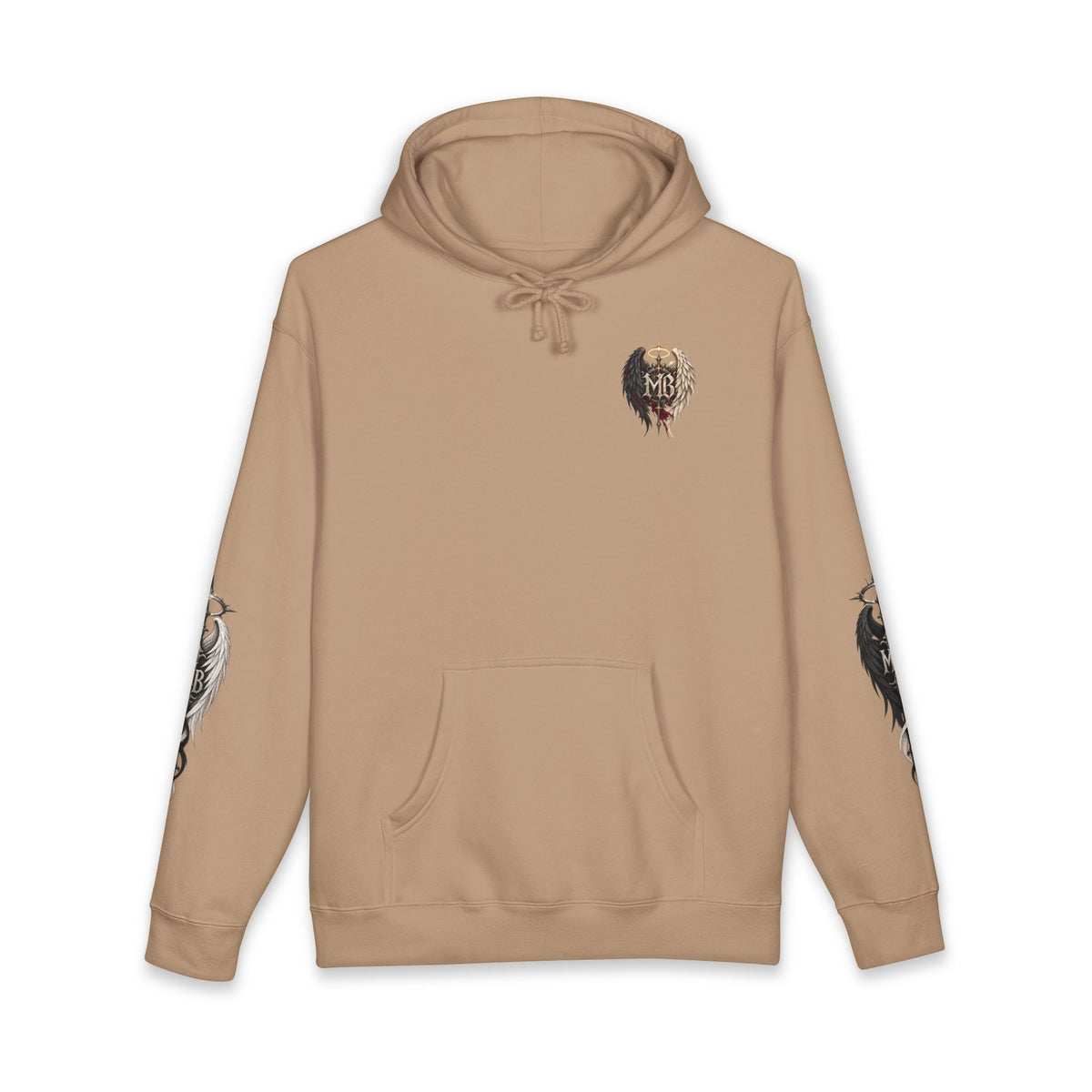 Light After Darkness Men's Hoodie – Sandstone front – official Printify mockup