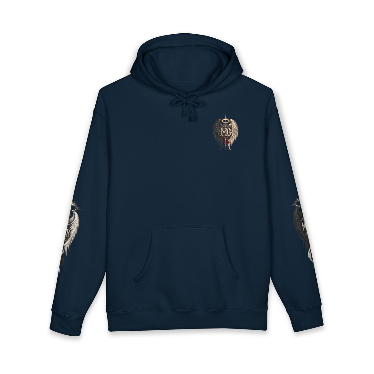 Light After Darkness Men's Hoodie – Navy front – official Printify mockup