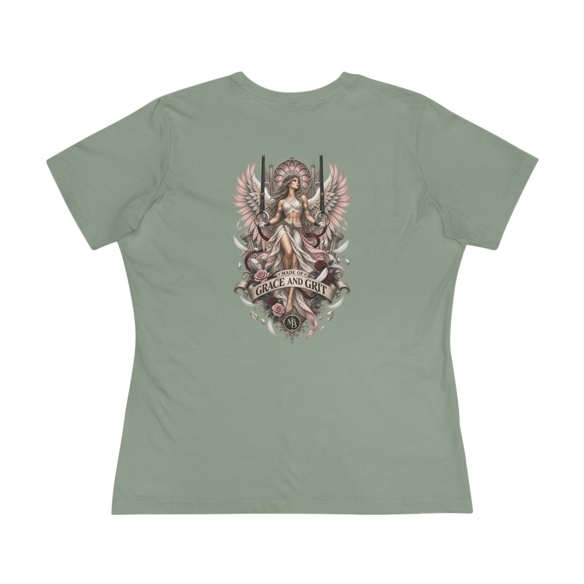 Made Of Grace And Grit Women's T-Shirt – Sage back – official Printify mockup
