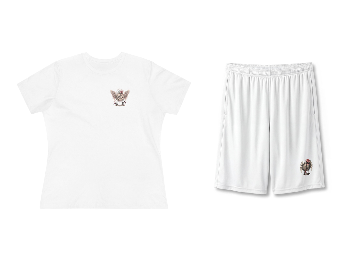 Beauty After Pain Women's T-Shirt & Shorts Set – White – beide onderdelen