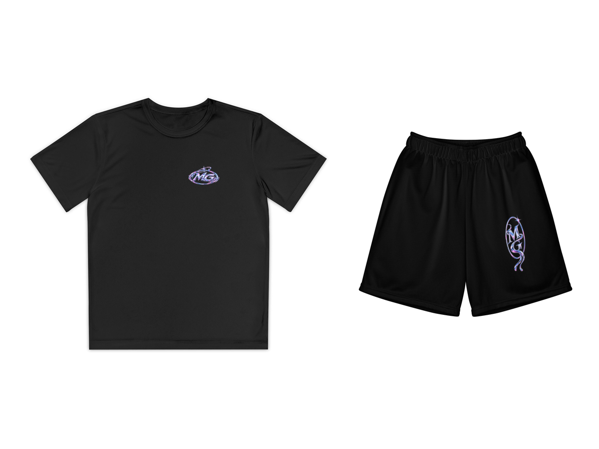 Digital Siren Youth Girls T-Shirt & Shorts Set – Black – beide onderdelen