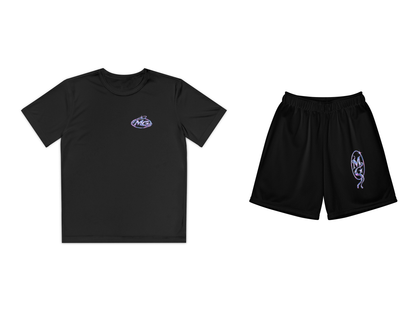 Digital Siren Youth Girls T-Shirt & Shorts Set – Black – beide onderdelen