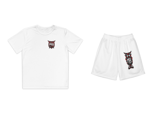 Master Your Body Youth Boys T-Shirt & Shorts Set – White – beide onderdelen