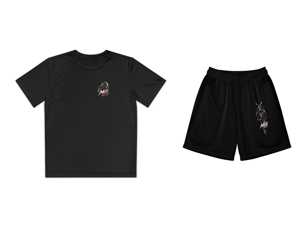 Move In Silence Youth Boys T-Shirt & Shorts Set – Black – beide onderdelen