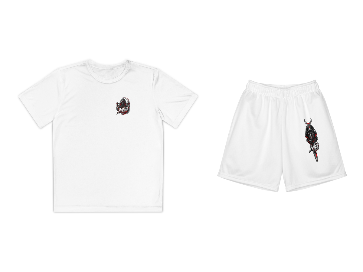 Move In Silence Youth Boys T-Shirt & Shorts Set – White – beide onderdelen