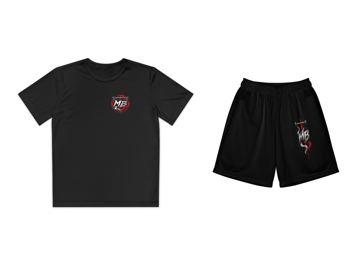 Shadow Grip Youth Boys T-Shirt & Shorts Set – Black – beide onderdelen