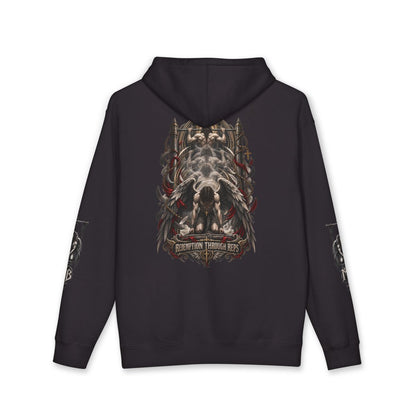 Redemption Through Rep Men's Hoodie — Back, Black — originele Printify-mockup