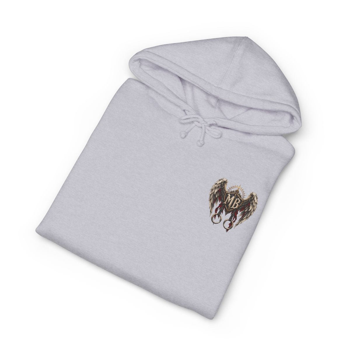 Redemption Through Rep Men's Hoodie — Folded, Grey Heather — originele Printify-mockup