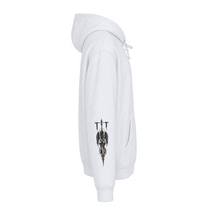 Redemption Through Rep Men's Hoodie — Right Sleeve, White — originele Printify-mockup