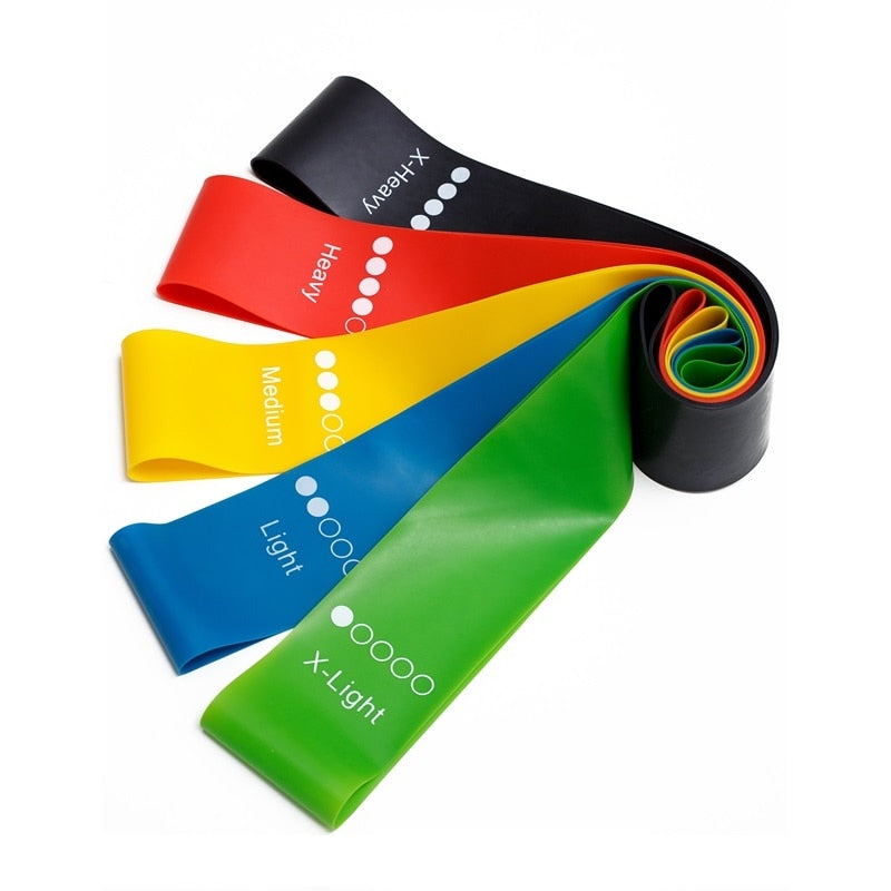 Five-piece resistance bands set for calisthenics