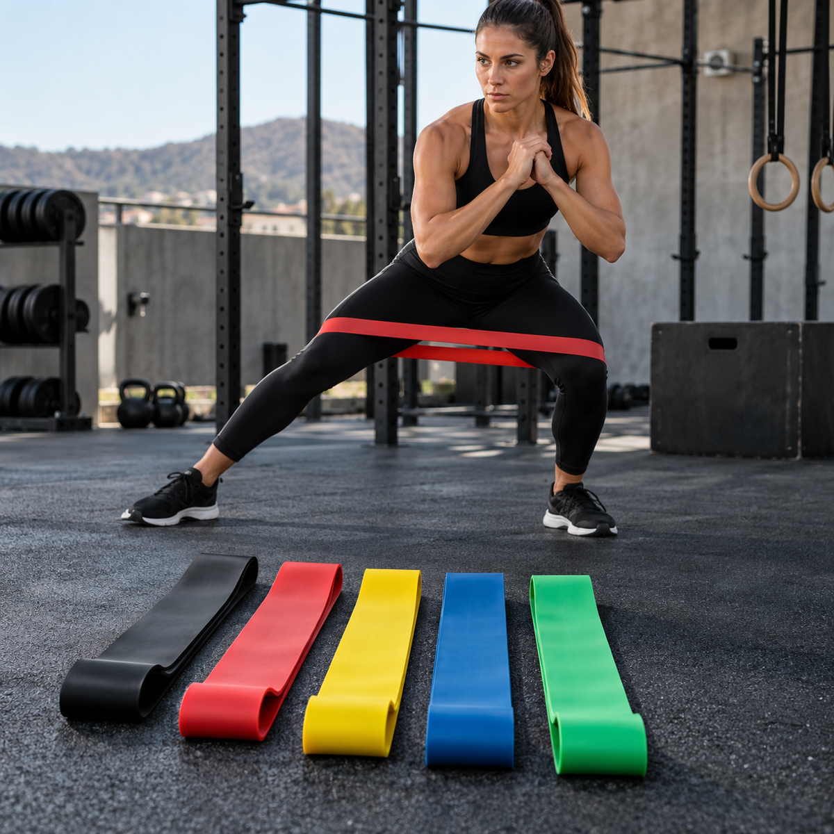 Athlete training with MotionBar resistance bands for warm-up and activation