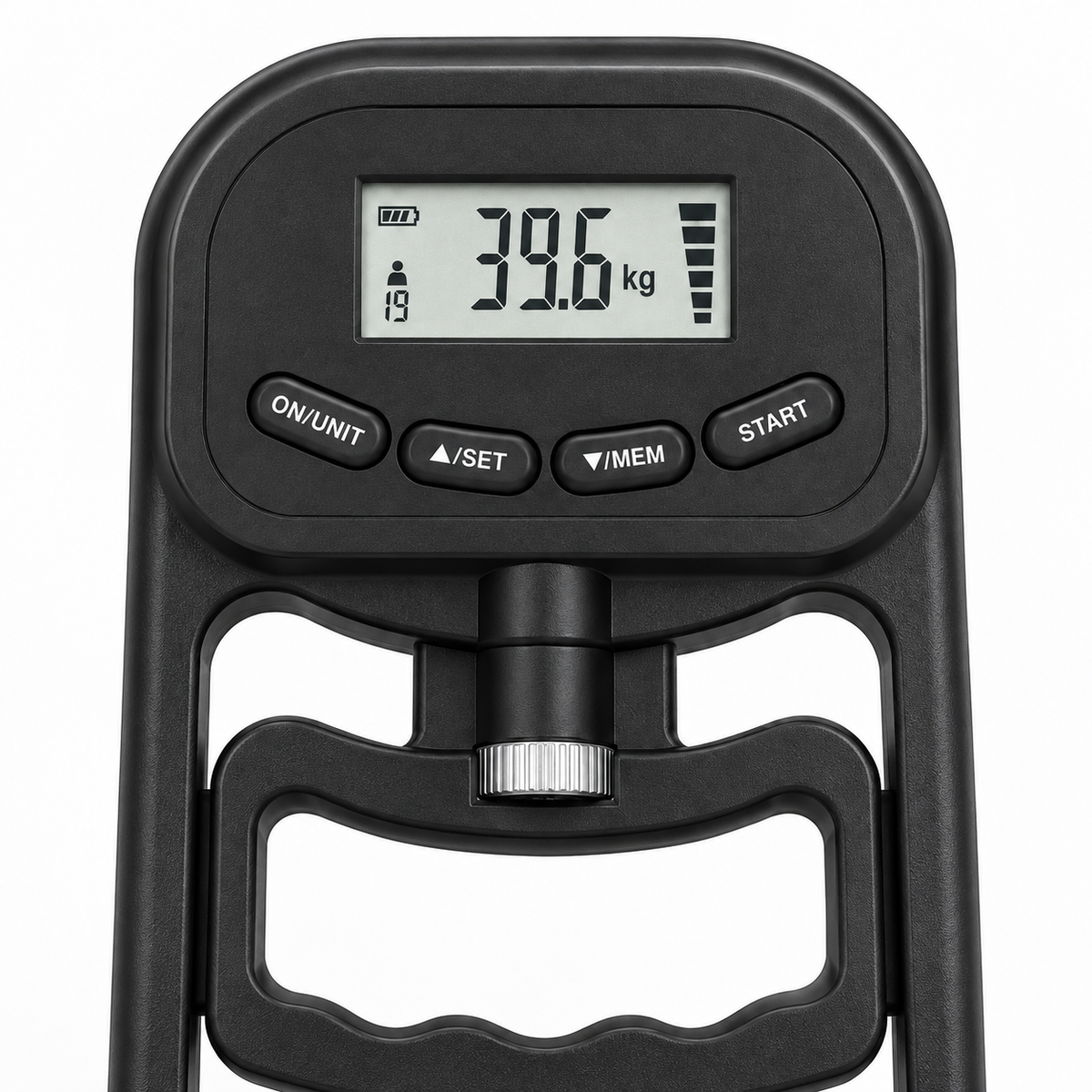 Black MotionBar Smart Grip Trainer display and grip detail