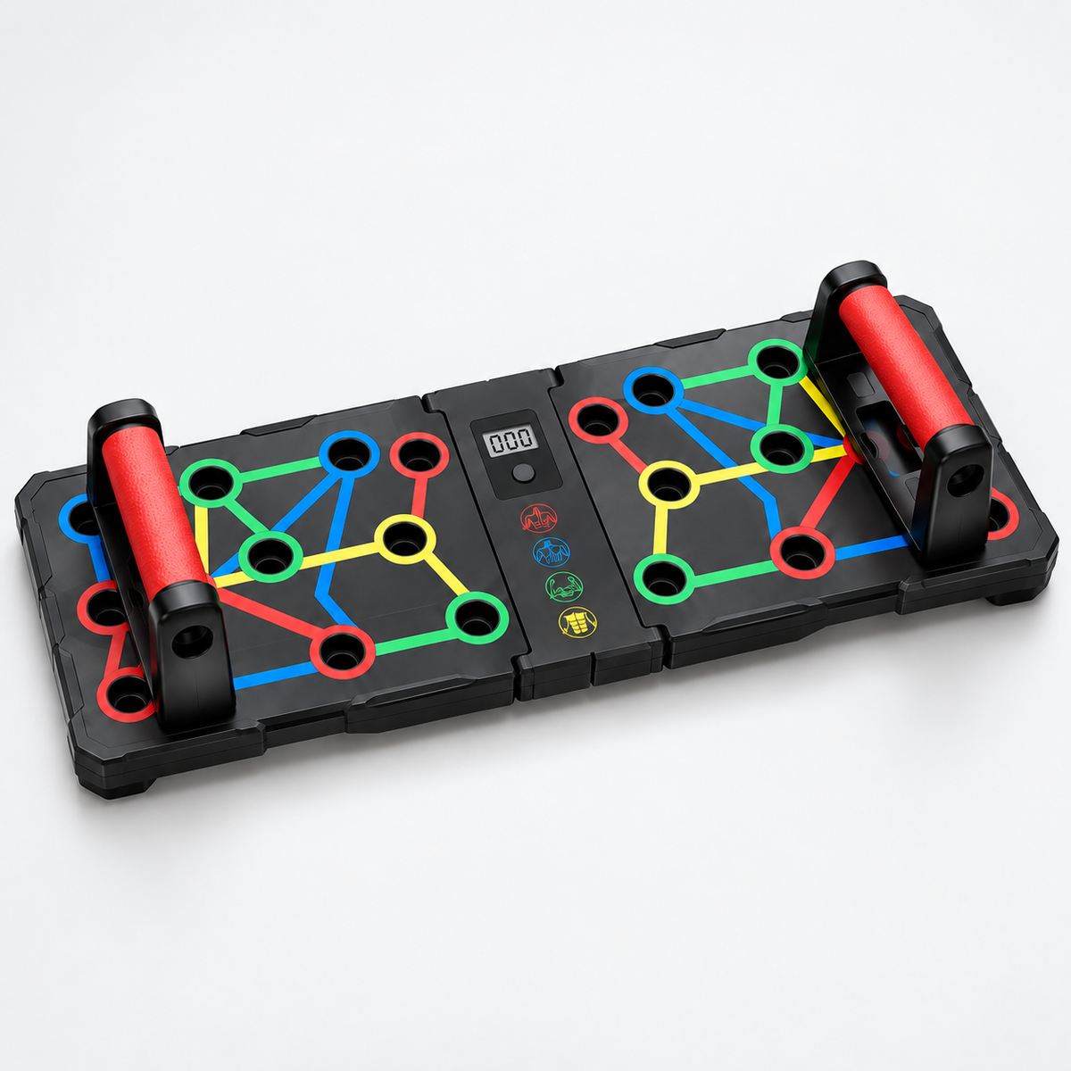 Close-up of MotionBar Smart Push-Up Board digital counter and handle