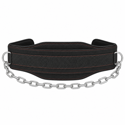 MotionBar weighted dip belt front view with chain