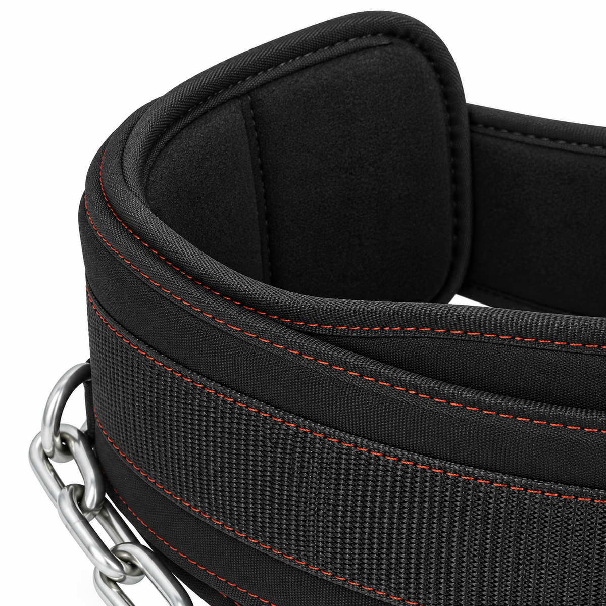 MotionBar weighted dip belt padded lining and stitching detail