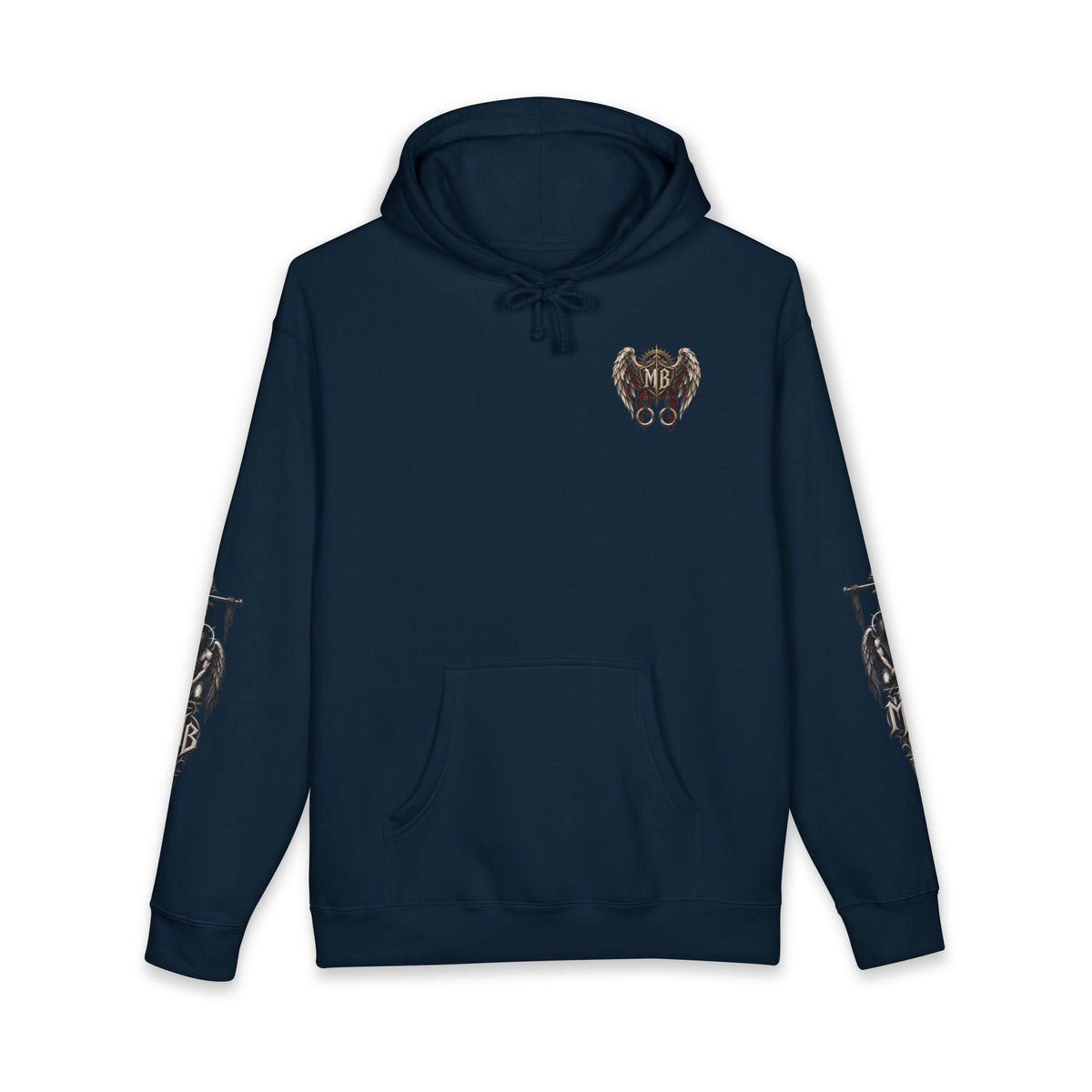 Redemption Through Rep Men's Hoodie – Navy front – official Printify mockup