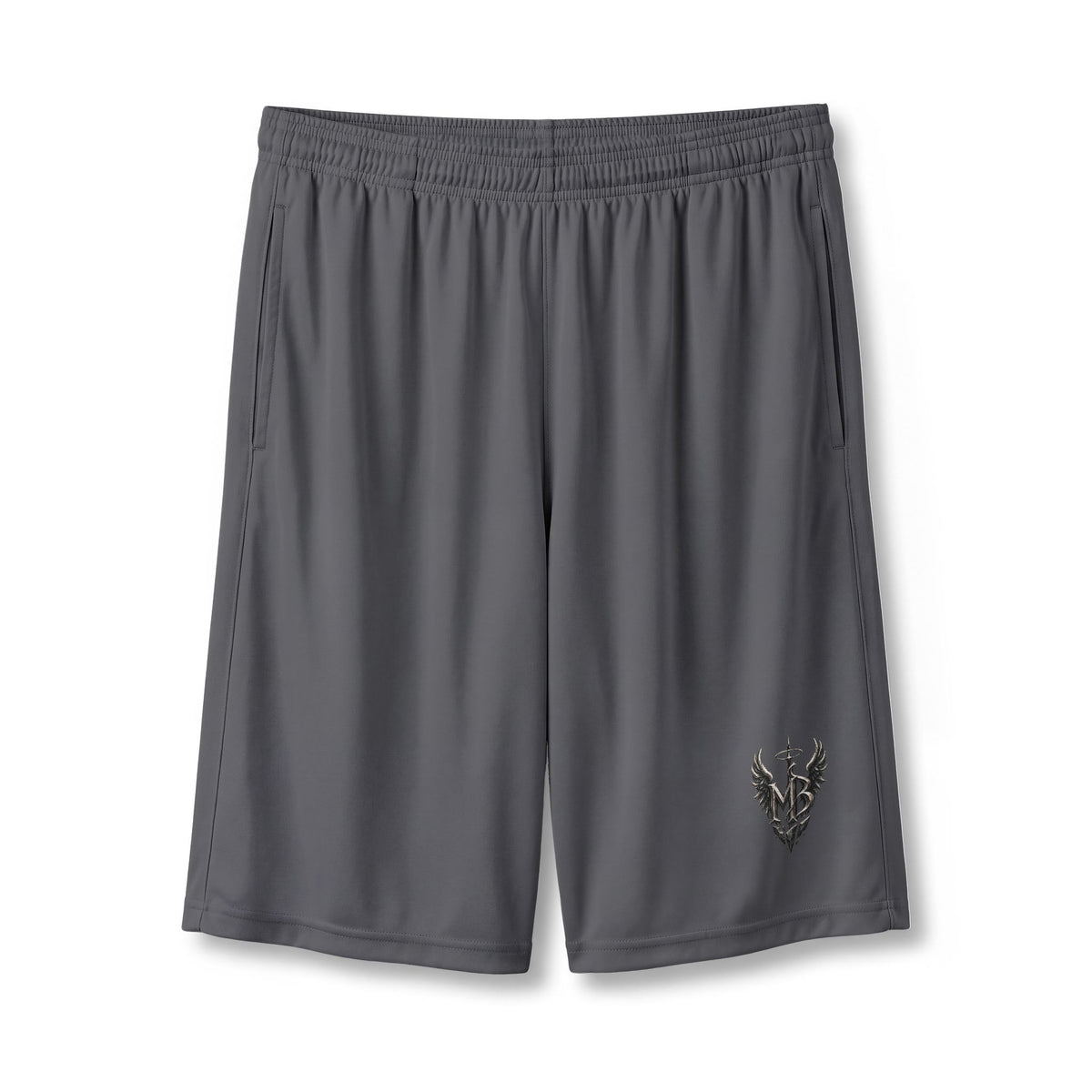Rise From Ruin Men's Shorts – Graphite front – official Printify mockup