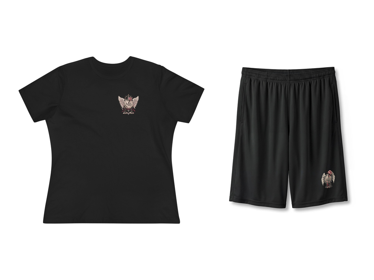 Beauty After Pain Women's T-Shirt & Shorts Set – Black – beide onderdelen